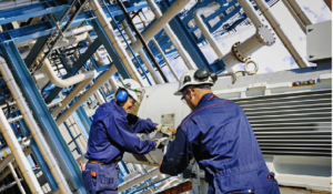 Man working with equipment